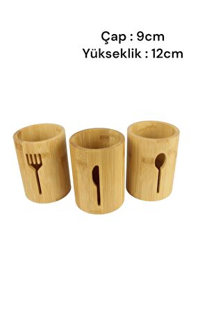 3 lü Bambu Kaşık Çatal Bıçak Sepeti, Kaşıklık