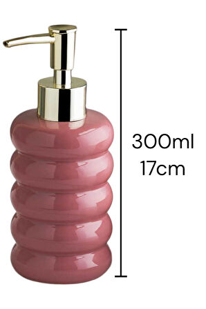 300ml Seramik Sıvı Sabunluk 17cm Pembe