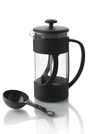 Ölçü Kaşıklı French Press Filtre Kahve Ve Bitki Çayı Demliği 350 ML