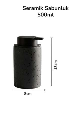 Stoneware Sıvı Sabunluk Siyah 48996