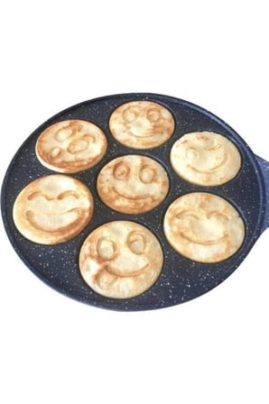 Döküm Granit Kaplama Emoji Pankek Tavası Pancake Siyah 28cm 