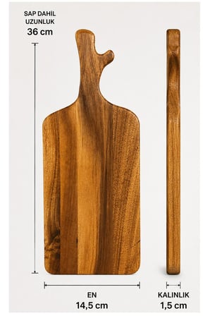 Akasya Ağacı Kesim Panosu, Kesme Tahtası 14cm*36cm