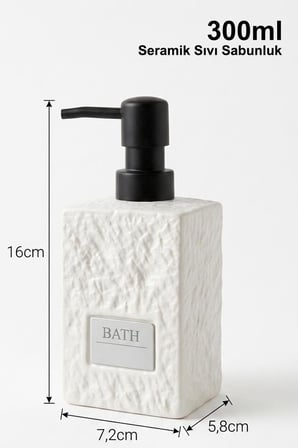 Stoneware Sıvı Sabunluk Mat Beyaz 48972