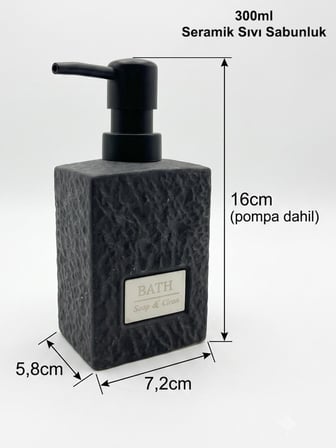 Stoneware Sıvı Sabunluk Mat Siyah 48972