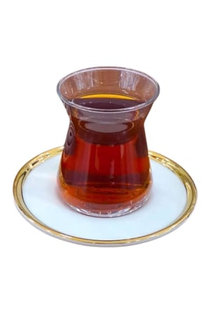 2 li Yaldızlı Çay Tabak-Beyaz Çay Tabağı Takımı