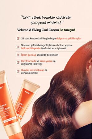 Bukle Belirginleştirici Durulanmayan Saç Kremi KUNDAL Volume & Fixing Curl Cream (Cherry Blossom)