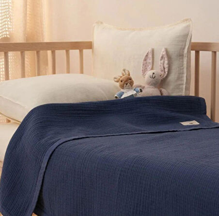 Mixi Baby Migaloo Müslin Örtü Dört Katlı 90x120 cm Lacivert