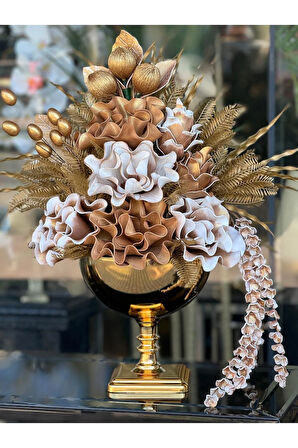 Yapay Çiçekli Antik Kare Ayaklı Vazo No:4