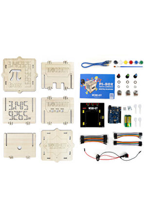 Wood-Kit STEM Robotik Kodlama DIY Mucit Seti - Pi Box Gece Lambası