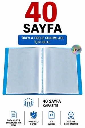 a4 boy için  noki Sunum Dosyası 40 Sayfa (hazır Poşetli Dosya) 1 Adet