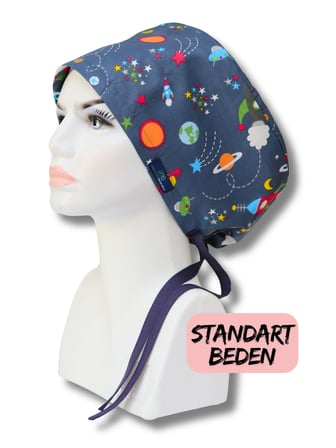 Standart Beden Lacivert Uzay Cerrahi Bone Doktor Hemşire Sağlıkçı Hastane Bonesi