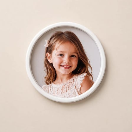  6 adet Yuvarlak Buzdolabı Magnet Çerçeve Mıknatıslı – 7,7 cm Çap Kişiye Özel Fotoğraf