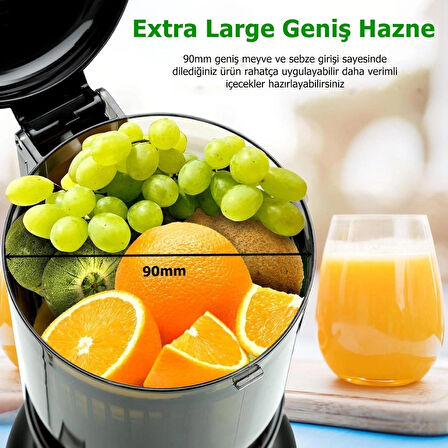 Rowenger Slow Juicer Yavaş Sıkım Katı Meyve Sıkacağı Soğuk Sıkım Meyve Sıkacağı