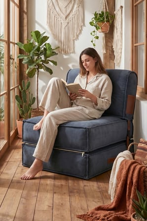 Reyo Pufymax Comfy Plus Koltuk Minder Modüler Yer Koltuğu Sırt Destekli 75x75x85cm Yıkanabilir Gri