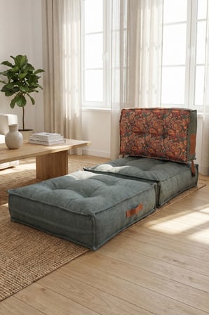 Reyo Pufymax Comfy Plus Koltuk Minder Modüler Yer Koltuğu Sırt Destekli 75x75x85cm Yıkanabilir Yeşil