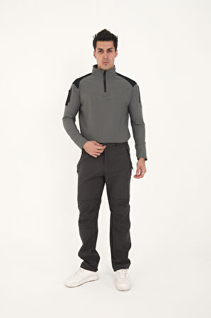 Camp595 Outdoor Tactical Softshell Su Ve Rüzgara Dayanıklı içi Polarlı Kışlık Erkek Taktik Pantolon