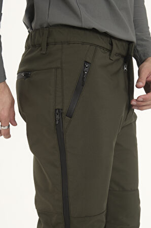 Camp595 Outdoor Tactical Softshell Su Ve Rüzgara Dayanıklı içi Polarlı Kışlık Erkek Taktik Pantolon