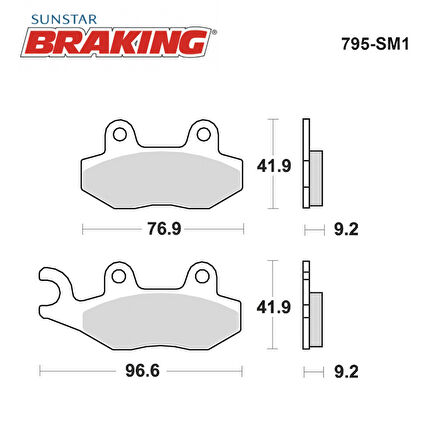 YARI METALİK FREN BALATASI / PEUGEOT / SATELIS (NİSSİN KALİPER) / 250cc / ÖN & ARKA  / 2007-2008-2009-2010-2011