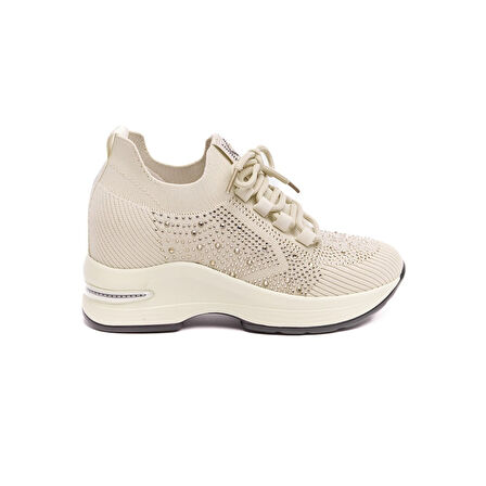 Yüksek Taban Taşlı Kadın Sneaker