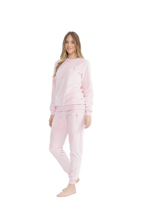 U.S. Polo Assn. Kadın Uzun Kollu Yuvarlak Yaka Pijama Takımı S25080