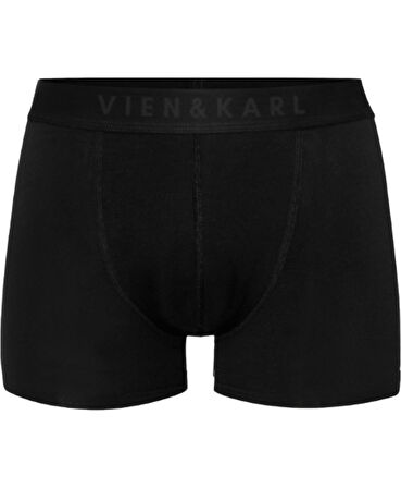 Erkek Siyah Gri 10'lu Paket Düz Likralı Boxer Şort