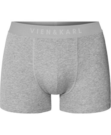 Erkek Siyah Gri 10'lu Paket Düz Likralı Boxer Şort