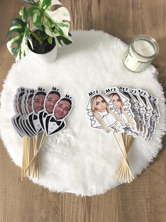 Pamuğum Atelier Kişiye Özel Fotoğraflı Bride Bekarlığa Veda Temalı Cupcake Pasta Süsü (6 Adet)