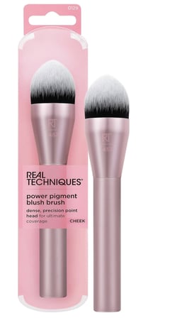 Real Techniques Power Pigment Allık Makyaj Fırçası, Sıvı ve Krem Allık İçin Yanak Fırçası, Yoğun, Sentetik Kıllar, Hassas Uygulama İçin Benzersiz Sivri Şekil, Vegan ve Zulüm İçermez, 1 Adet