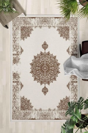 Kaymaz Taban Yıkanabilir Halı – Mutfak, Salon, Yatak Odası için Modern Dijital Baskı Halı (SLNHAL135