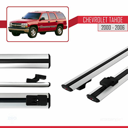 Chevrolet Tahoe 2000-2006 Arası ile Uyumlu BASIC Model Ara Atkı Tavan Barı Gri 2 Adet