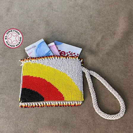 Uretti - Kenan 2196 - El Yapımı Renkli Kum Boncuk Cüzdan - 8 x 10 cm