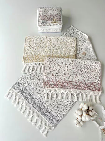 50x90 SARE BAĞLAMALI DAMLA 3'LÜ HAVLU V1