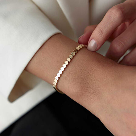 Sıra Mini Kalp Kutu Kilit Bileklik