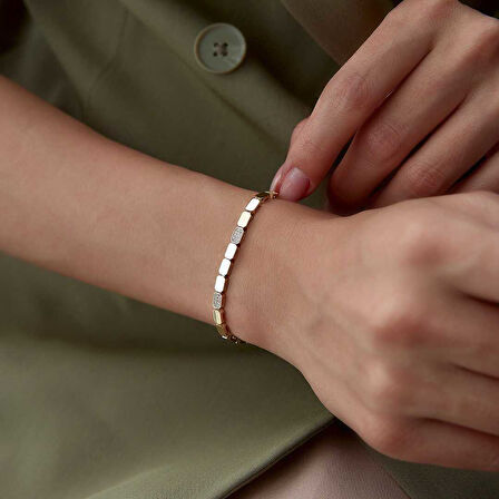 Taşlı Chocolate Bileklik