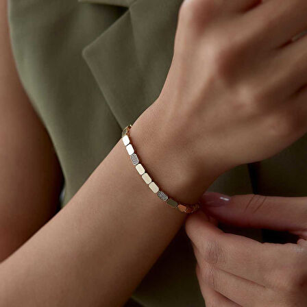 Taşlı Chocolate Bileklik