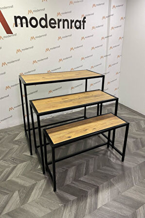 Üçlü Merdiven Büyük Boy Siyah Stand