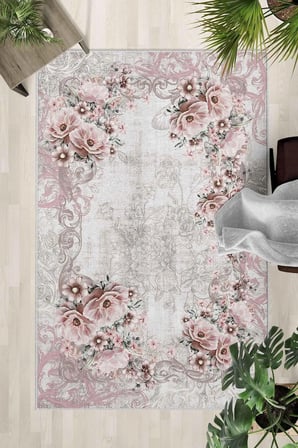 Kaymaz Taban Yıkanabilir Halı – Mutfak, Salon, Yatak Odası için Modern Dijital Baskı Halı (SLNHALI86