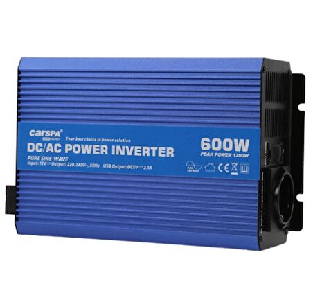 CARSPA 600W 12V Tam Sinüs İnverter