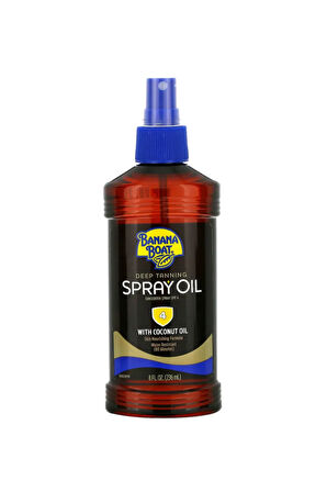 Banana Boat Deep Tanning Oil Sunscreen Pump ( Bronzlaşma Yağı Güneş Koruyucu SPF 4) 8oz Spray 236ml