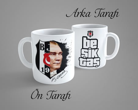 Beşiktaş Atatürk Porselen Kupa Bardak