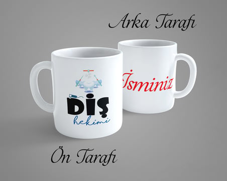 Diş Hekimi Kişiye Özel İsimli Porselen Kupa Bardak