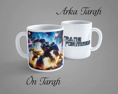 Transformers Optimus-Bumblebee 3 Porselen Kupa Bardak