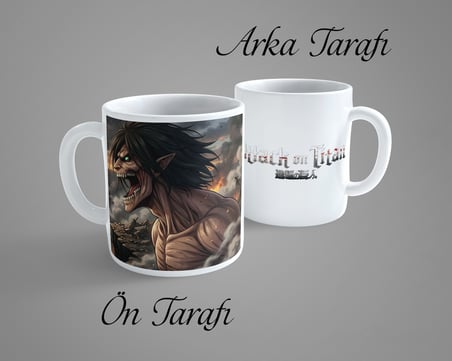 Attack On Titan Eren Yeager 3 Porselen Kupa Bardak