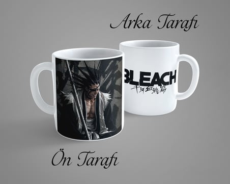 Bleach Kenpachi Zaraki 2 Porselen Kupa Bardak