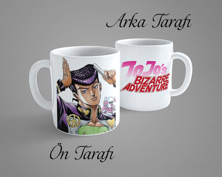 JoJo's Bizarre Adventure Josuke Higashikata 2 Porselen Kupa Bardak