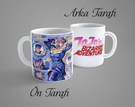 JoJo's Bizarre Adventure Josuke Higashikata 3 Porselen Kupa Bardak