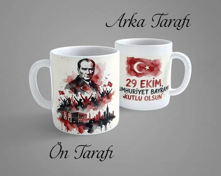 29 Ekim 2 Porselen Kupa Bardak