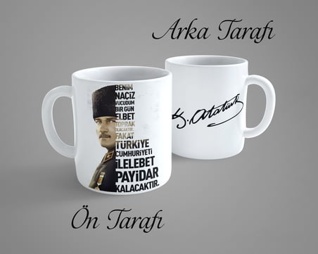 Atatürk Payidar Porselen Kupa Bardak