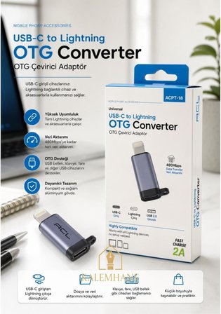 Kalemhane  ACL ACU-05 USB 3.0 Lightning OTG Çevirici Adaptör