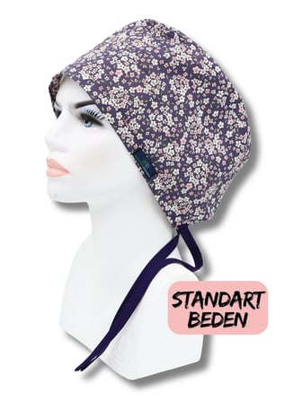 Standart Beden Mor Çıtı Pıtı Çiçekler Cerrahi Bone Doktor Hemşire Sağlıkçı Hastane Bonesi
